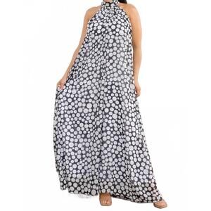 NEW KAREN T DESIGN polka dot halter jumpsuit in black